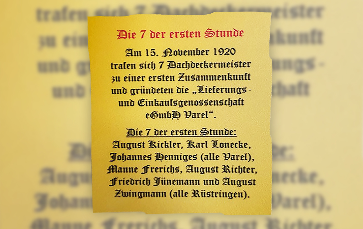 Die 7 der ersten Stunde: Unsere Gründungsmitglieder